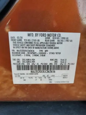2020 FORD ECOSPORT SE  