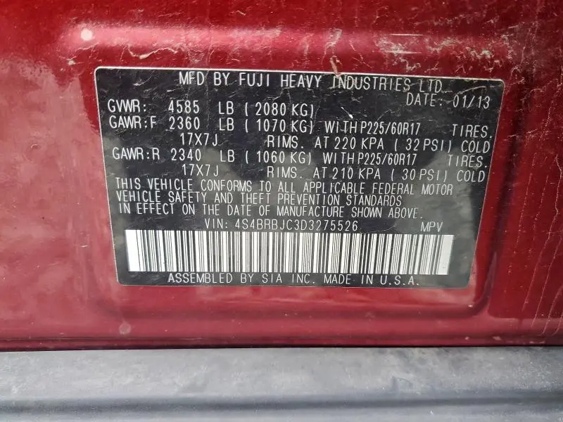 2013 SUBARU OUTBACK 2.5I LIMITED  