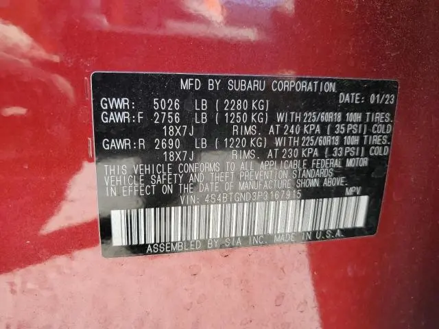 2023 SUBARU OUTBACK LIMITED XT  