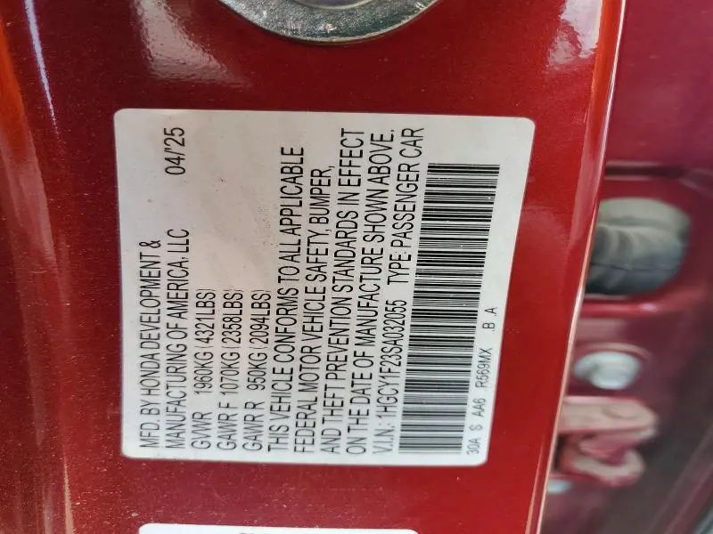 2025 HONDA ACCORD LX  