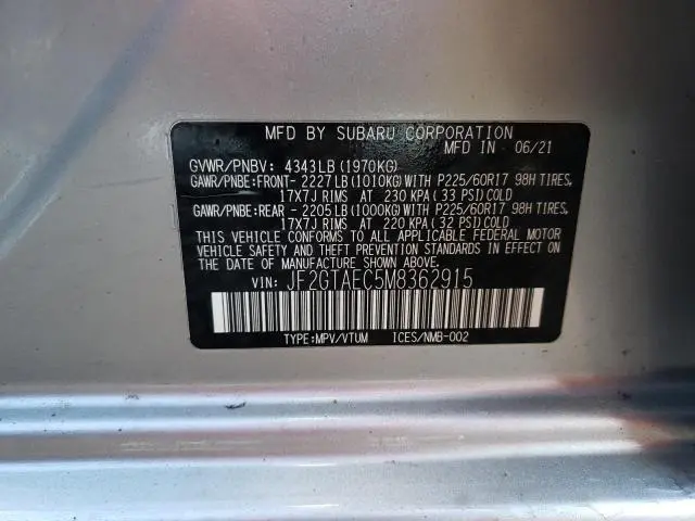 2021 SUBARU CROSSTREK PREMIUM
