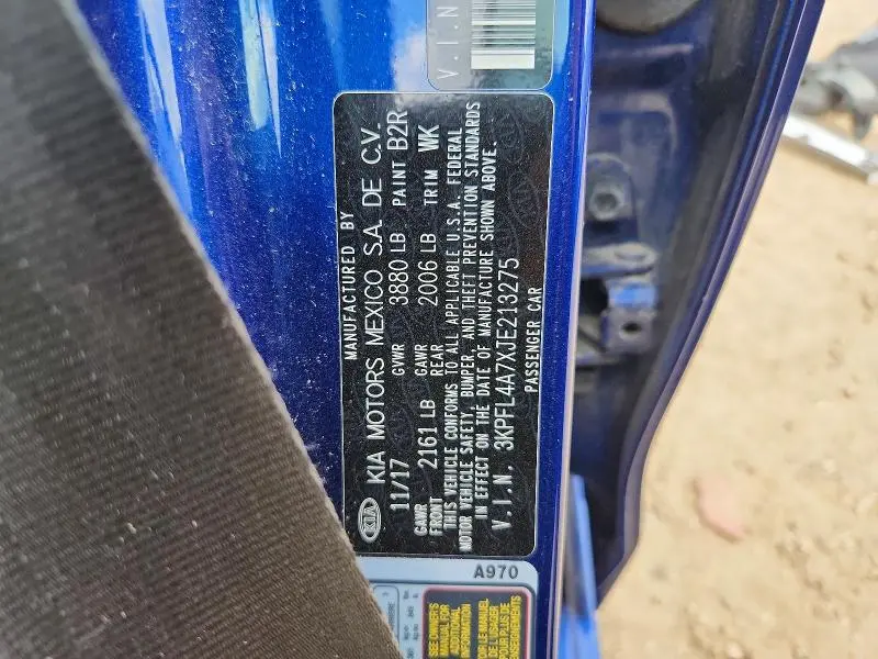 2018 KIA FORTE S  