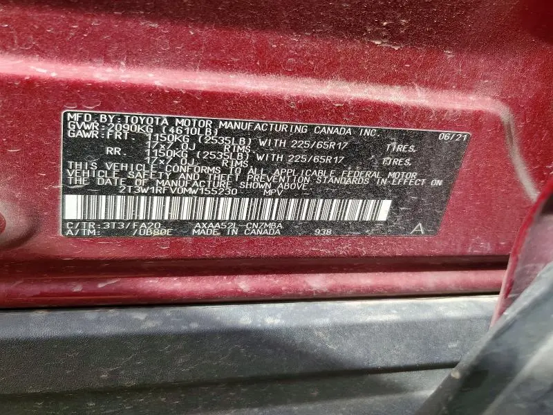 2021 TOYOTA RAV4 XLE  
