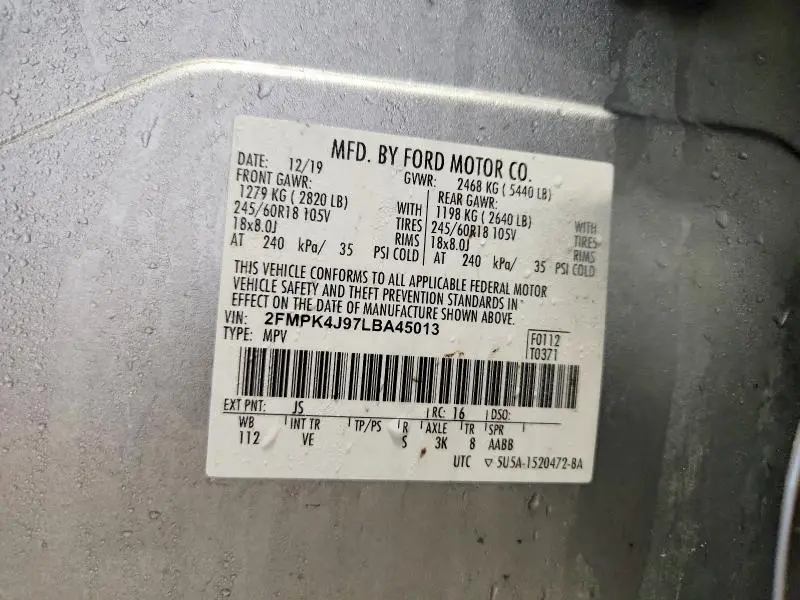2020 FORD EDGE SEL  