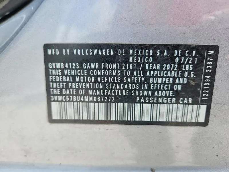2021 VOLKSWAGEN JETTA S  