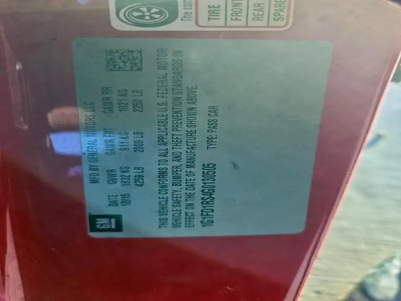 2016 CHEVROLET CAMARO LT  