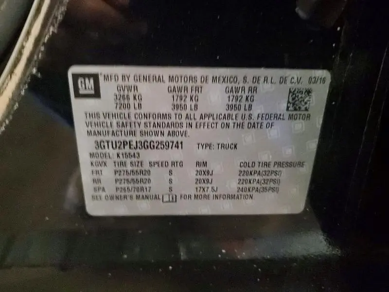 2016 GMC SIERRA1500   