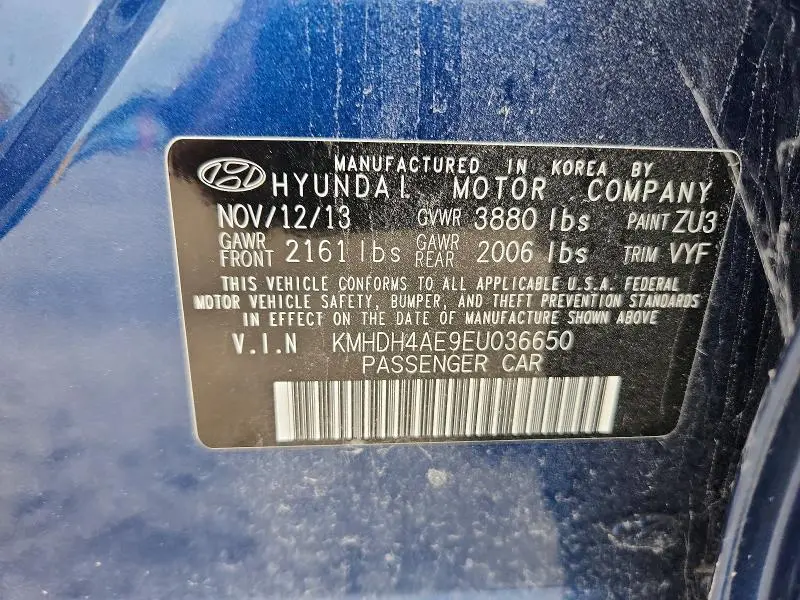 2014 HYUNDAI ELANTRA LIMITED  