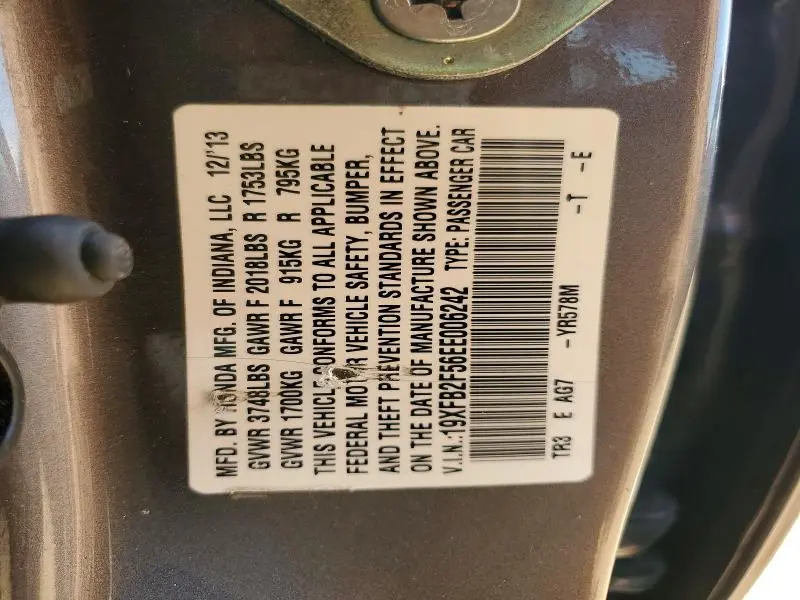 2014 HONDA CIVIC LX  