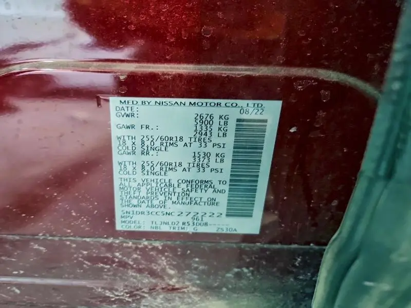 2022 NISSAN PATHFINDER SL  