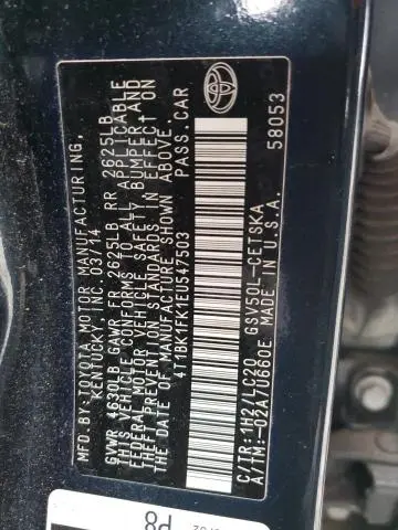 2014 TOYOTA CAMRY SE  