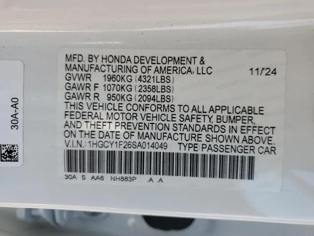 2025 HONDA ACCORD LX  