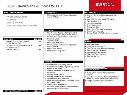 2026 CHEVROLET EQUINOX LT  