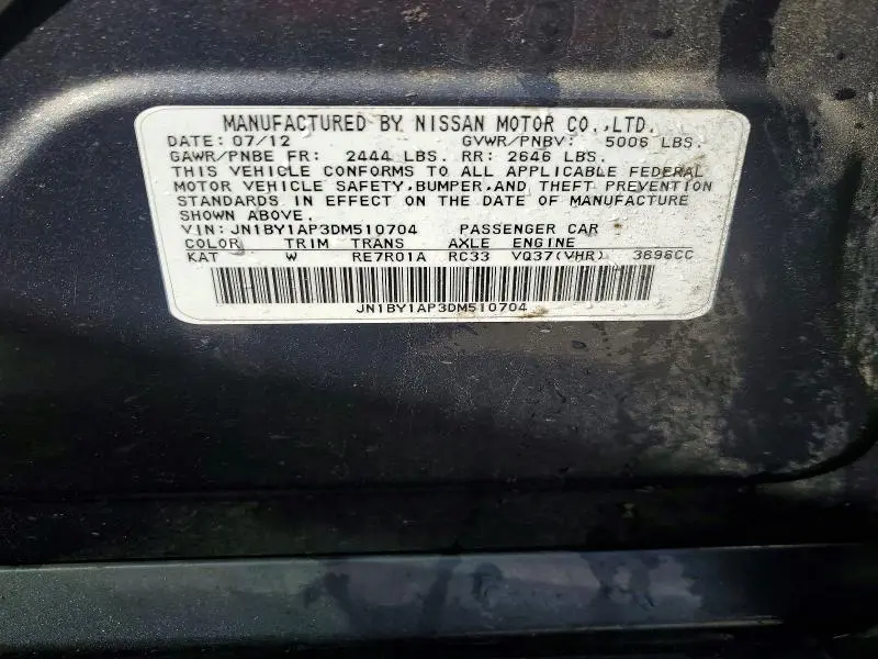 2013 INFINITI M37 BASE  