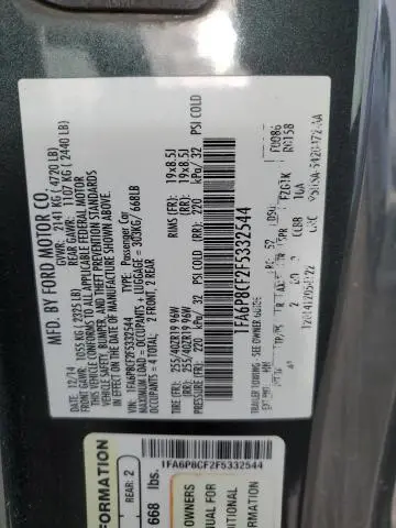 2015 FORD MUSTANG GT  