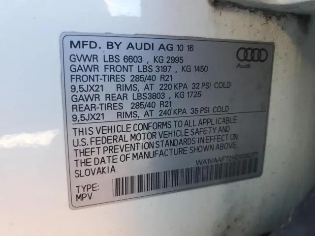 2017 AUDI Q7 PRESTIGE  