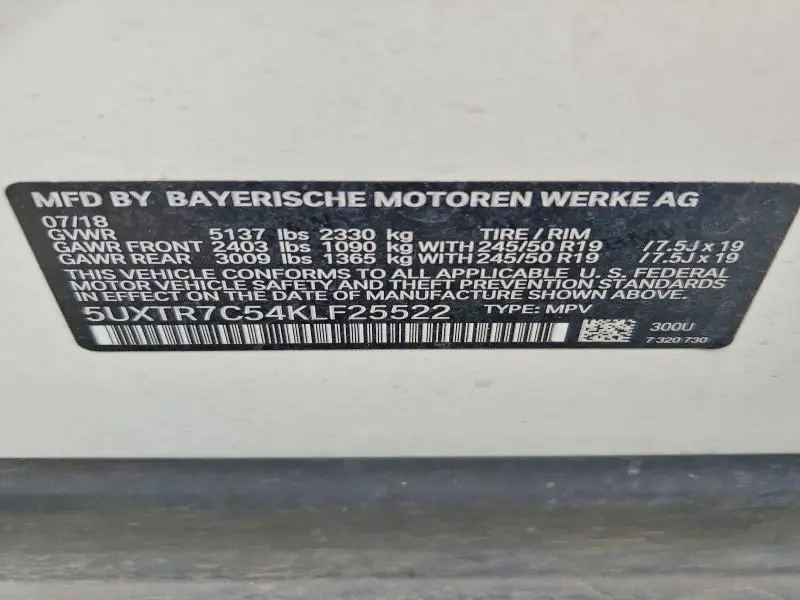 2019 BMW X3 SDRIVE30I  