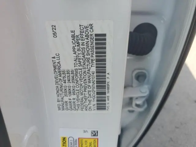 2022 HONDA ACCORD TOURING  