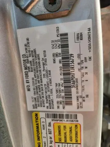 2018 FORD FUSION SE  