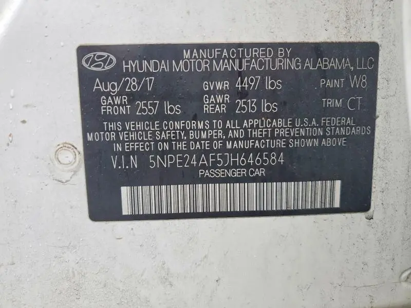 2018 HYUNDAI SONATA SE  