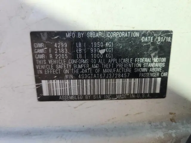 2018 SUBARU IMPREZA LIMITED  