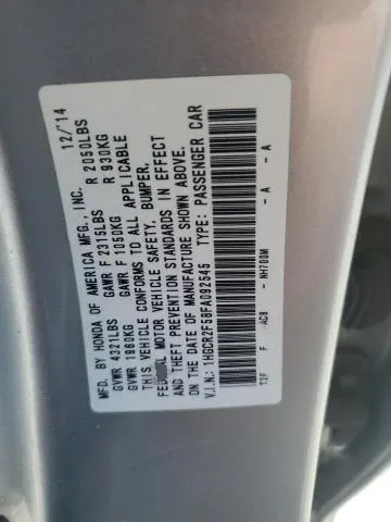 2015 HONDA ACCORD SPORT