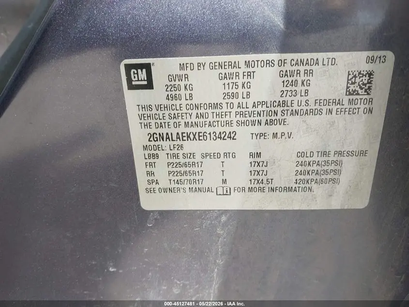 2014 CHEVROLET EQUINOX LS