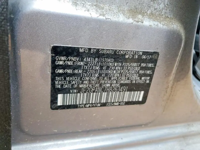 2017 SUBARU CROSSTREK LIMITED  