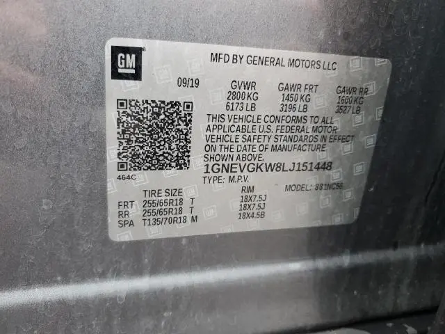 2020 CHEVROLET TRAVERSE LT  