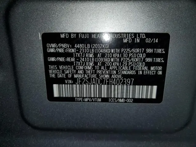 2015 SUBARU FORESTER 2.5I PREMIUM  