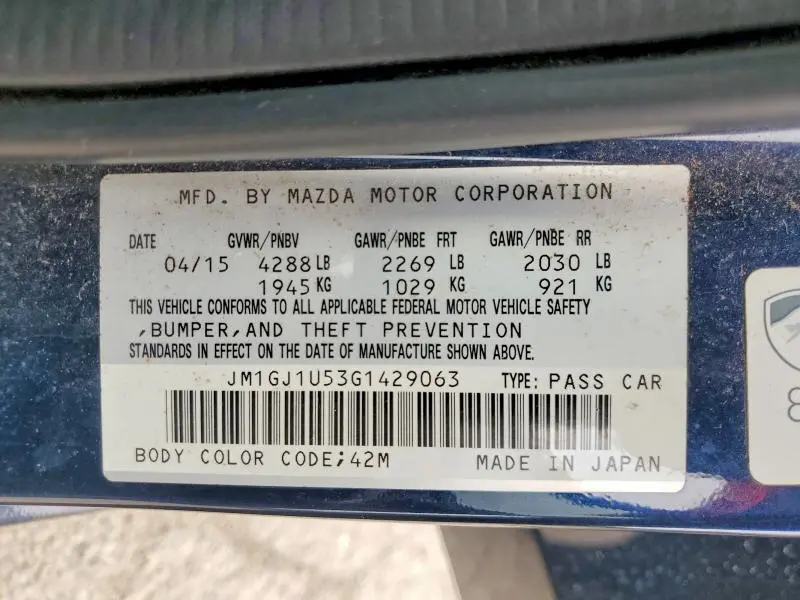 2016 MAZDA 6 SPORT  