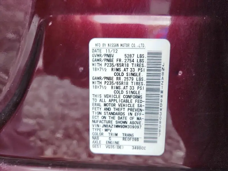 2013 NISSAN MURANO S  