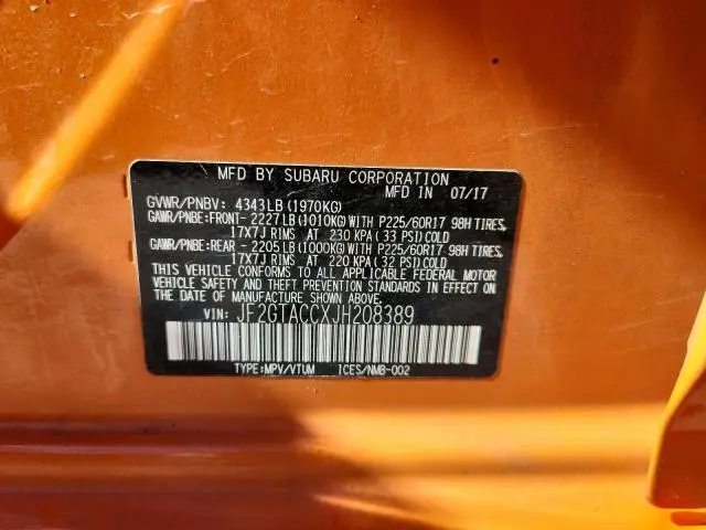 2018 SUBARU CROSSTREK PREMIUM  