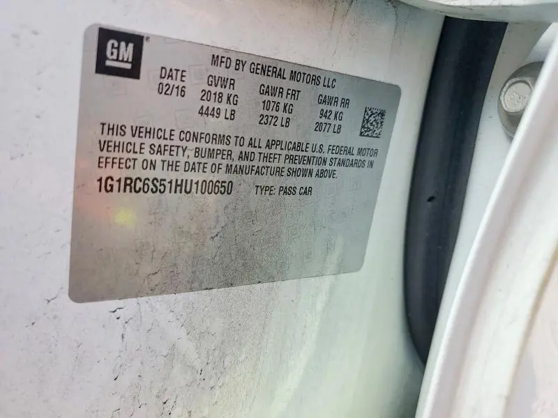 2017 CHEVROLET VOLT LT  
