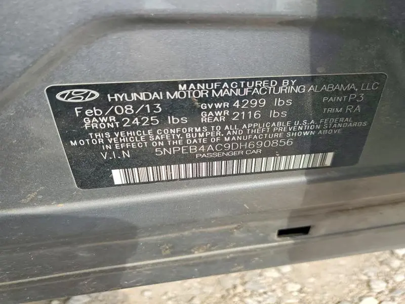 2013 HYUNDAI SONATA GLS  