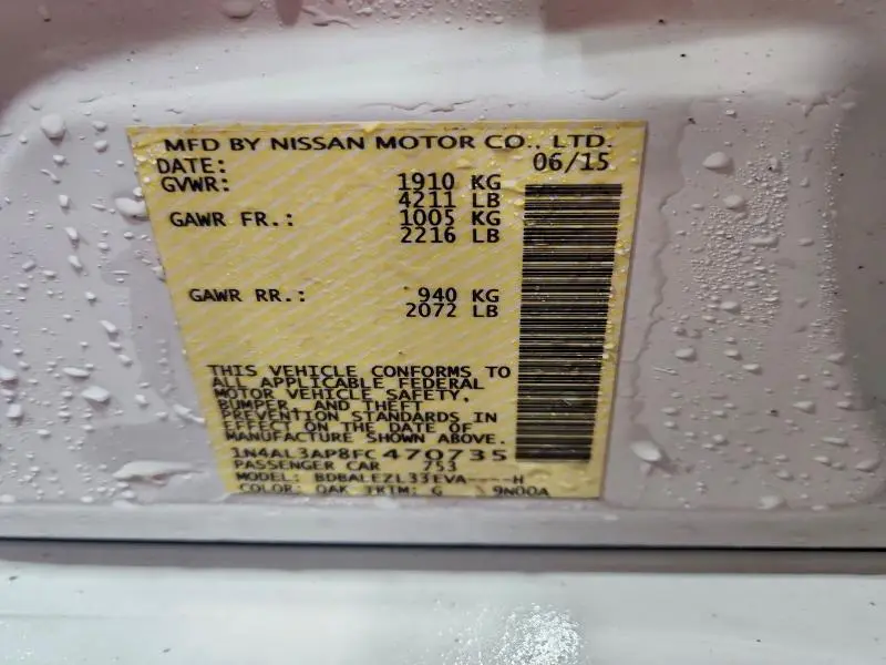 2015 NISSAN ALTIMA 2.5  