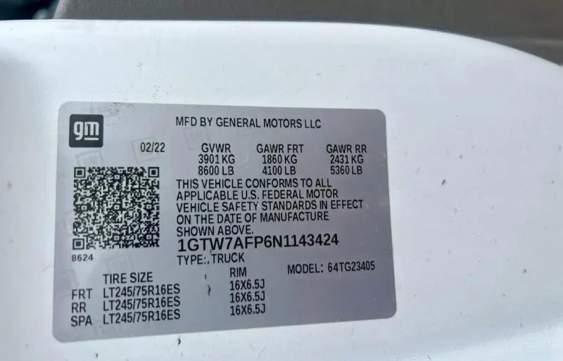 2022 GMC SAVANA G2500  