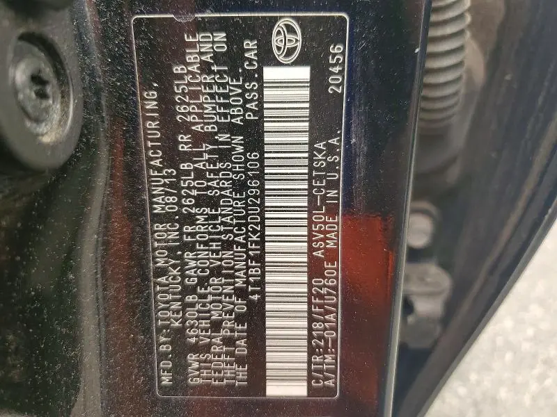 2013 TOYOTA CAMRY SE  