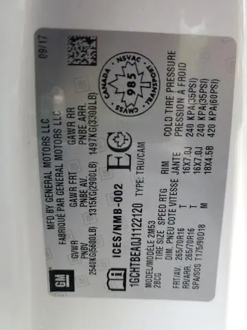 2018 CHEVROLET COLORADO   