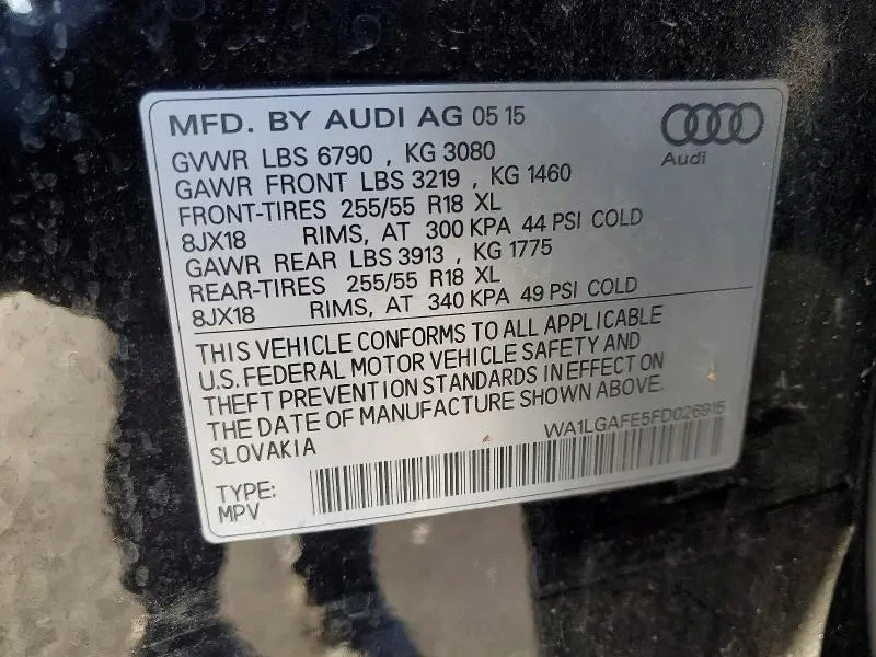 2015 AUDI Q7 PREMIUM PLUS  