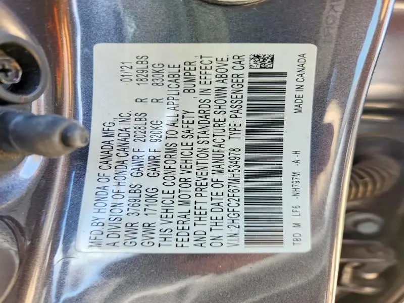 2021 HONDA CIVIC LX  