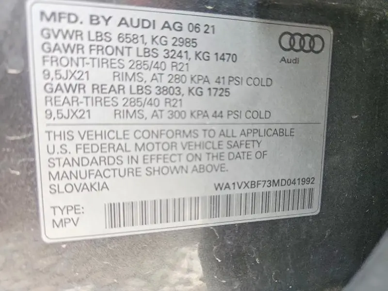 2021 AUDI Q7 PRESTIGE  