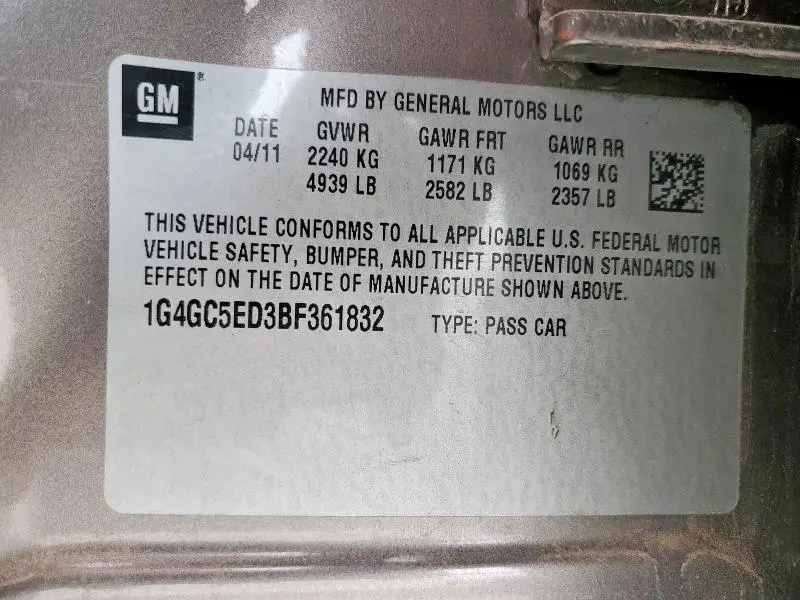 2011 BUICK LACROSSE CXL