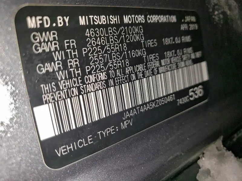 2019 MITSUBISHI ECLIPSE CROSS LE  