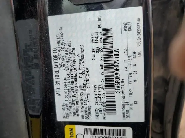 2017 FORD FUSION TITANIUM  