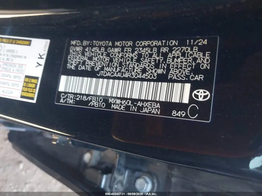 2024 TOYOTA PRIUS LE