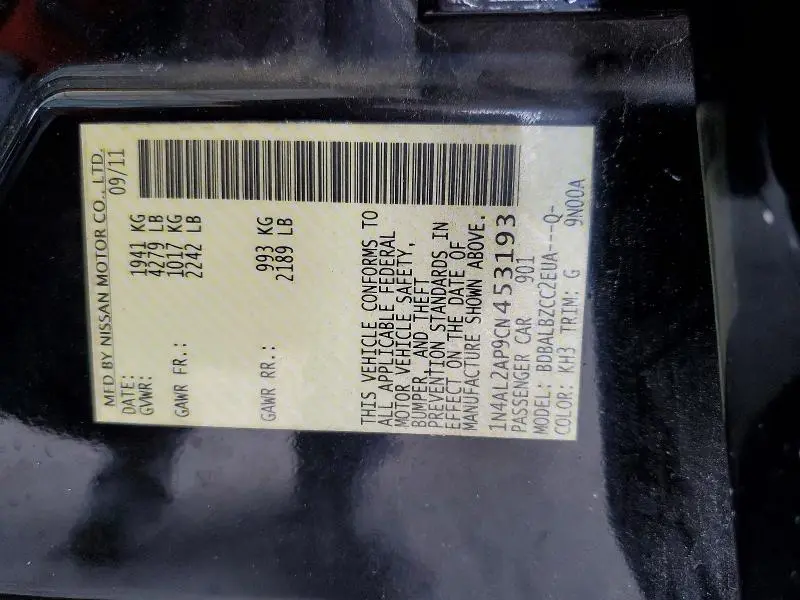2012 NISSAN ALTIMA 2.5  