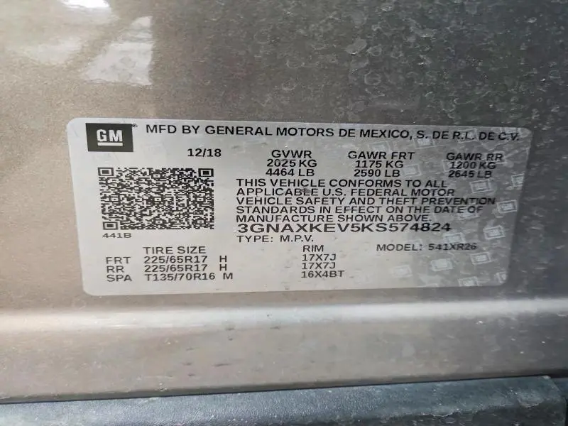 2019 CHEVROLET EQUINOX LT  