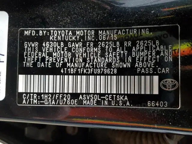 2015 TOYOTA CAMRY LE  