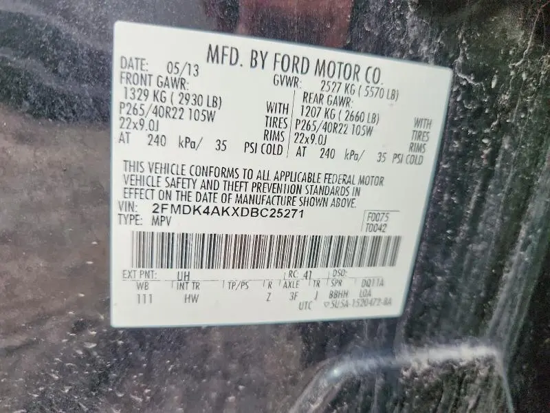 2013 FORD EDGE SPORT  